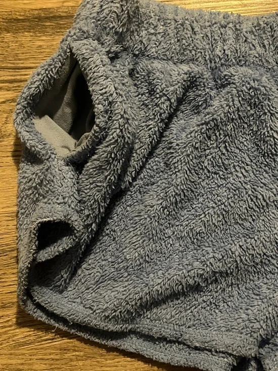 Cozy Aerie Plush Women's Lounge Shorts with side pockets Heather Blue - Picture 3 of 4